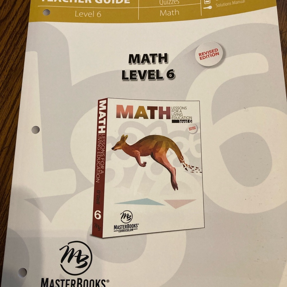 Masterbooks homeschool Math Level 6 teacher guide